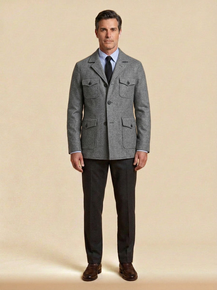 Hartwell field jacket in Grey, studio, Gentlemens Manor