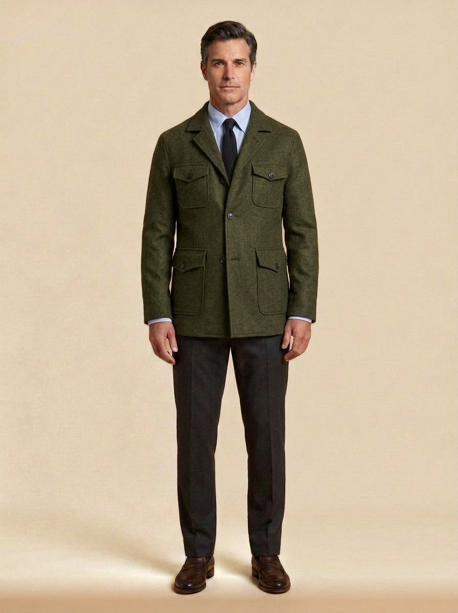 Hartwell field jacket in Olive, studio, Gentlemens Manor