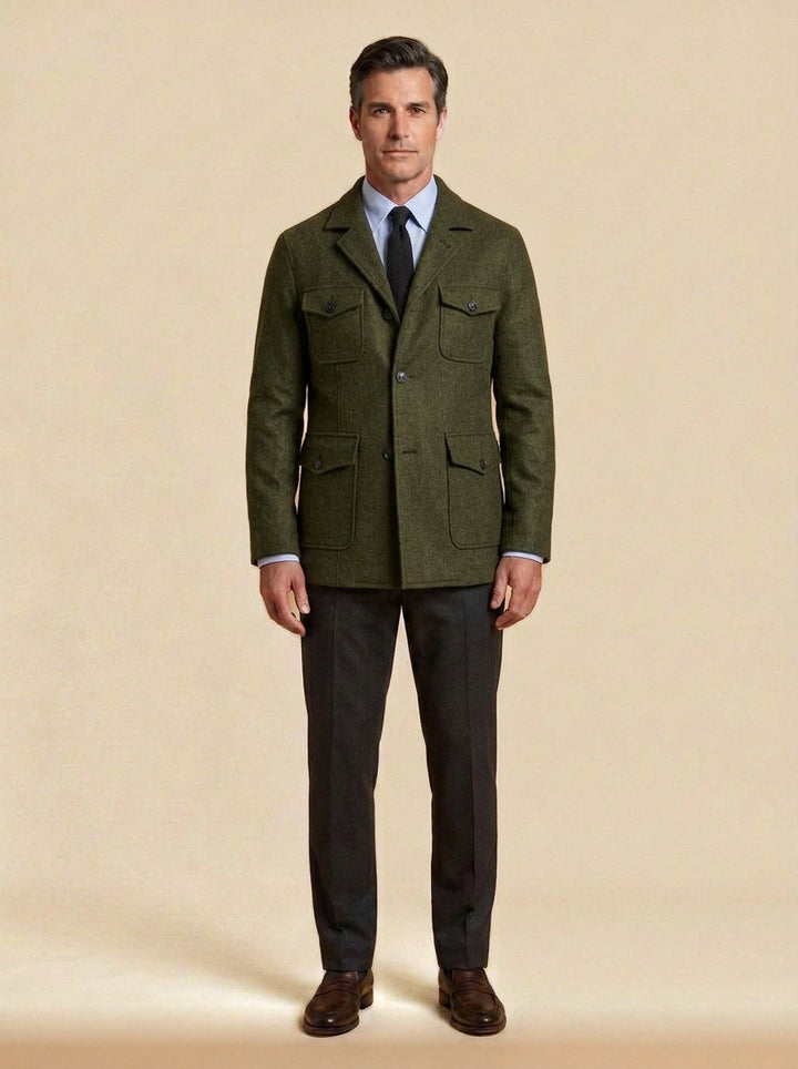 Hartwell field jacket in Olive, studio, Gentlemens Manor