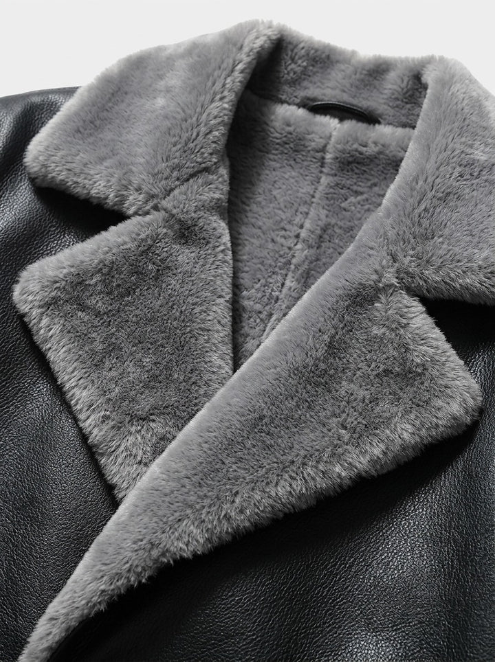 Hobart leather look car coat, fabric close up, Gentlemens Manor