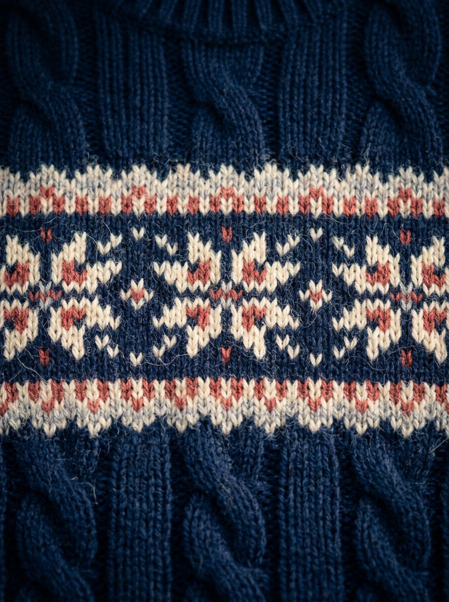 Ingram fair isle sweater, fabric close up, Gentlemens Manor