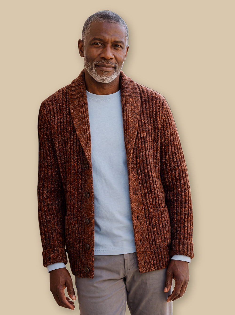 Irving knit sweater in Brown, studio - Gentlemens Manor