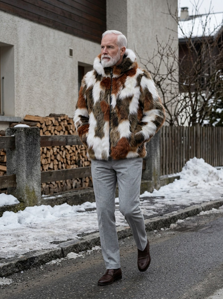 Jarvis faux fur jacket in Brown, lifestyle, Gentlemens Manor
