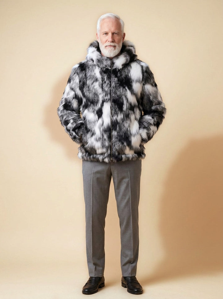 Jarvis faux fur jacket in Grey, studio, Gentlemens Manor