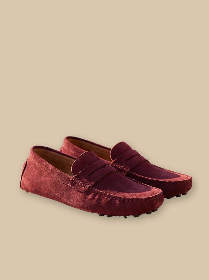 Jed loafers in Burgundy, studio - Gentlemens Manor