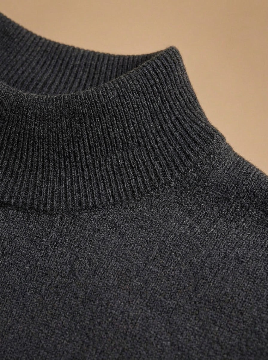 Jefferson fine knit mock neck sweater, fabric close up, Gentlemens Manor