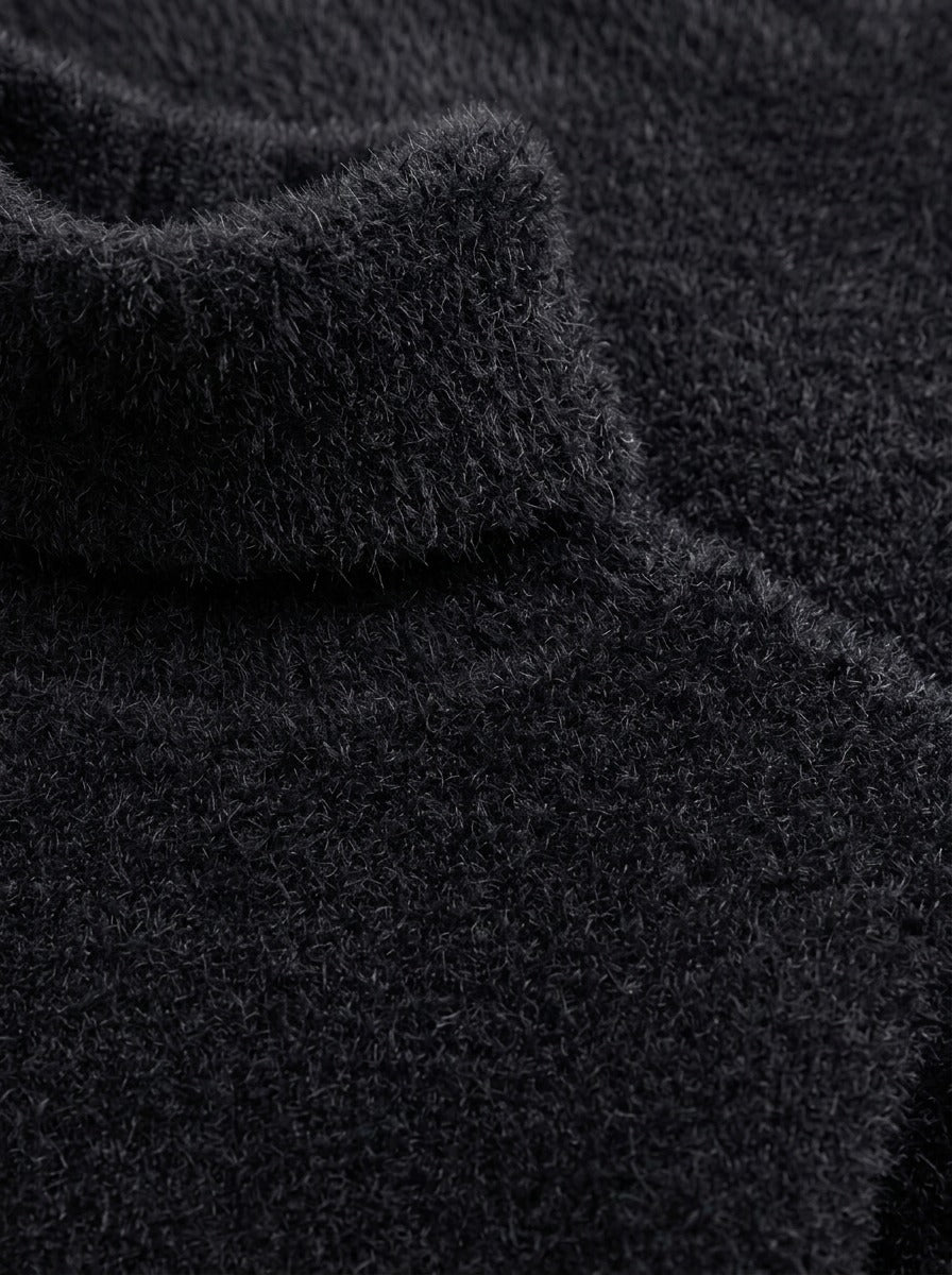 Jessop brushed knit turtleneck sweater, fabric close up, Gentlemens Manor