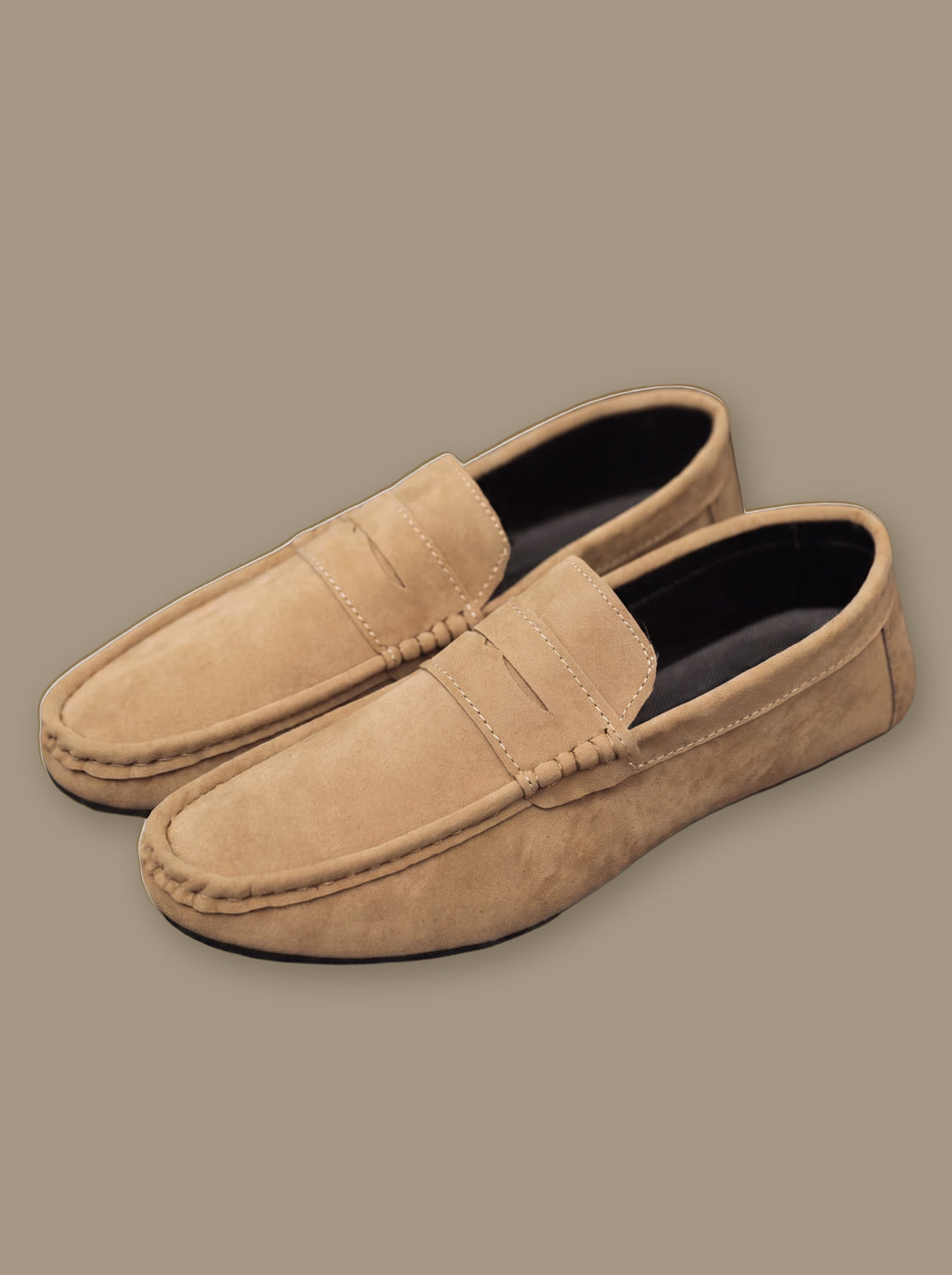 Jonah loafers in Sand, on a warm taupe studio background - Gentlemens Manor