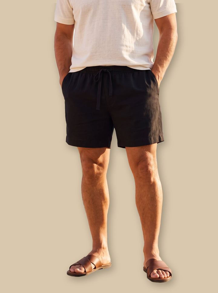 Kane summer shorts in Black, studio - Gentlemens Manor