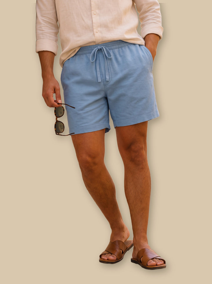 Kane summer shorts in Blue, studio - Gentlemens Manor