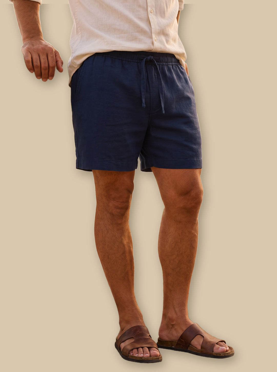 Kane summer shorts in Navy, studio - Gentlemens Manor