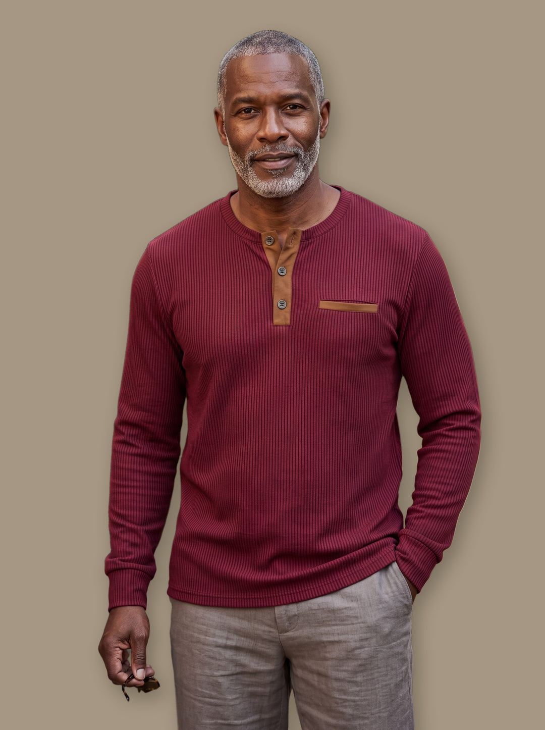 Kendall casual shirt in Burgundy, studio - Gentlemens Manor