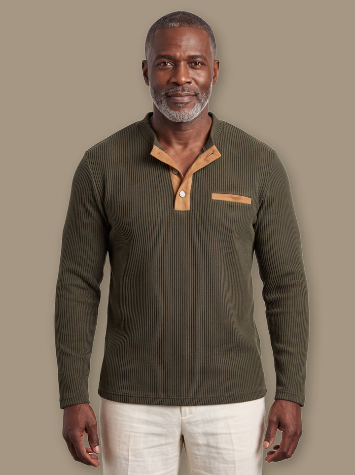 Kendall casual shirt in Olive, studio - Gentlemens Manor