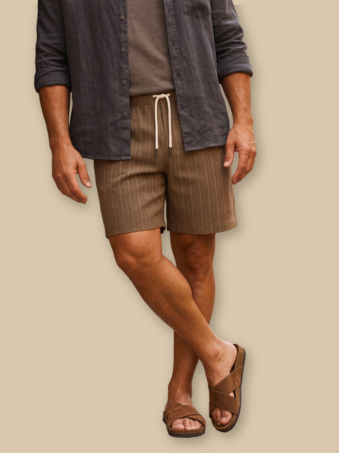 Kendrick summer shorts in Brown, studio - Gentlemens Manor