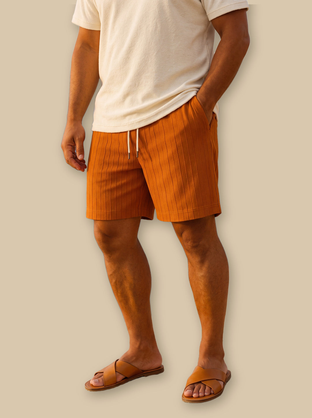 Kendrick summer shorts in Orange, studio - Gentlemens Manor