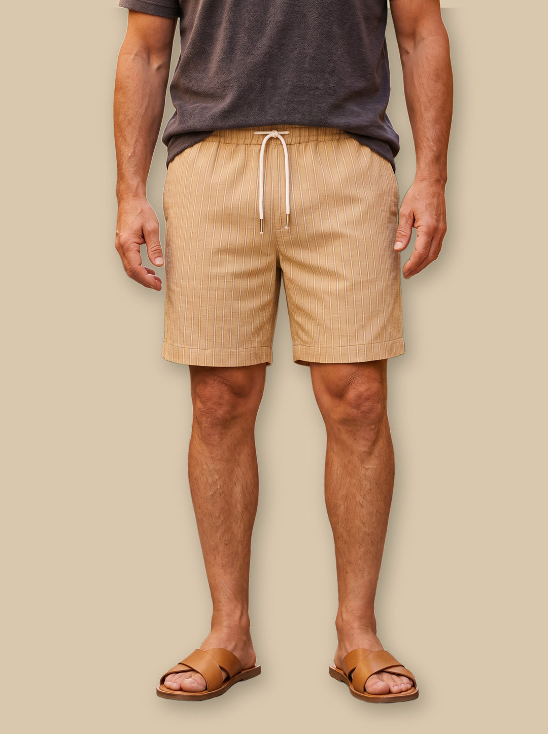 Kendrick summer shorts in Sand, studio - Gentlemens Manor