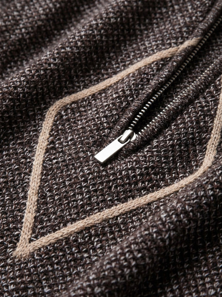 Kessler zip cardigan, fabric close up, Gentlemens Manor