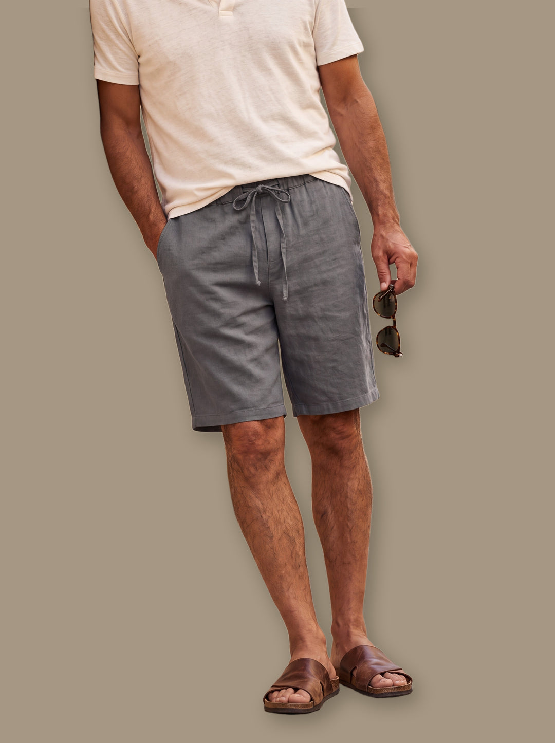 Kingsley beach shorts in Grey, studio - Gentlemens Manor