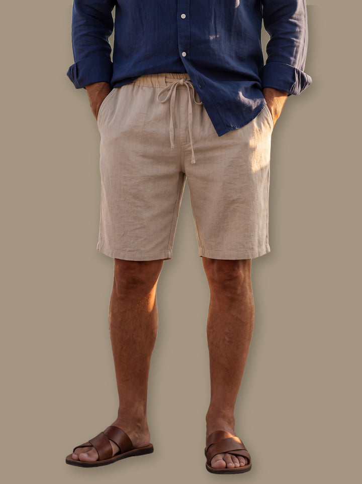 Kingsley beach shorts in Sand, studio - Gentlemens Manor