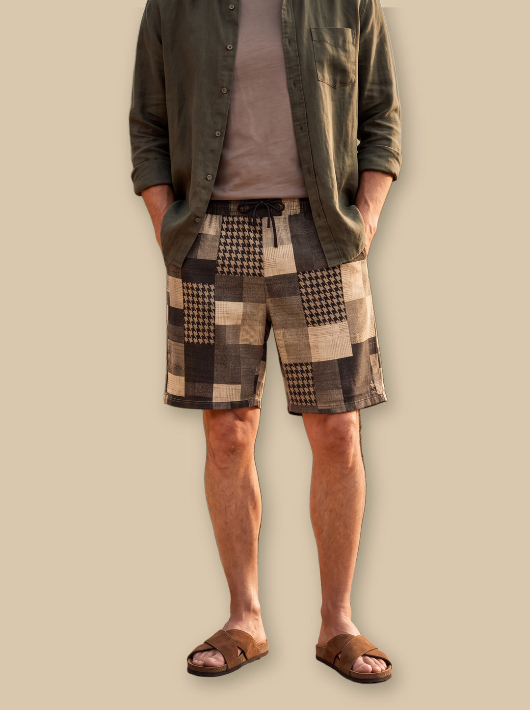 Kirby summer shorts in Brown, studio - Gentlemens Manor
