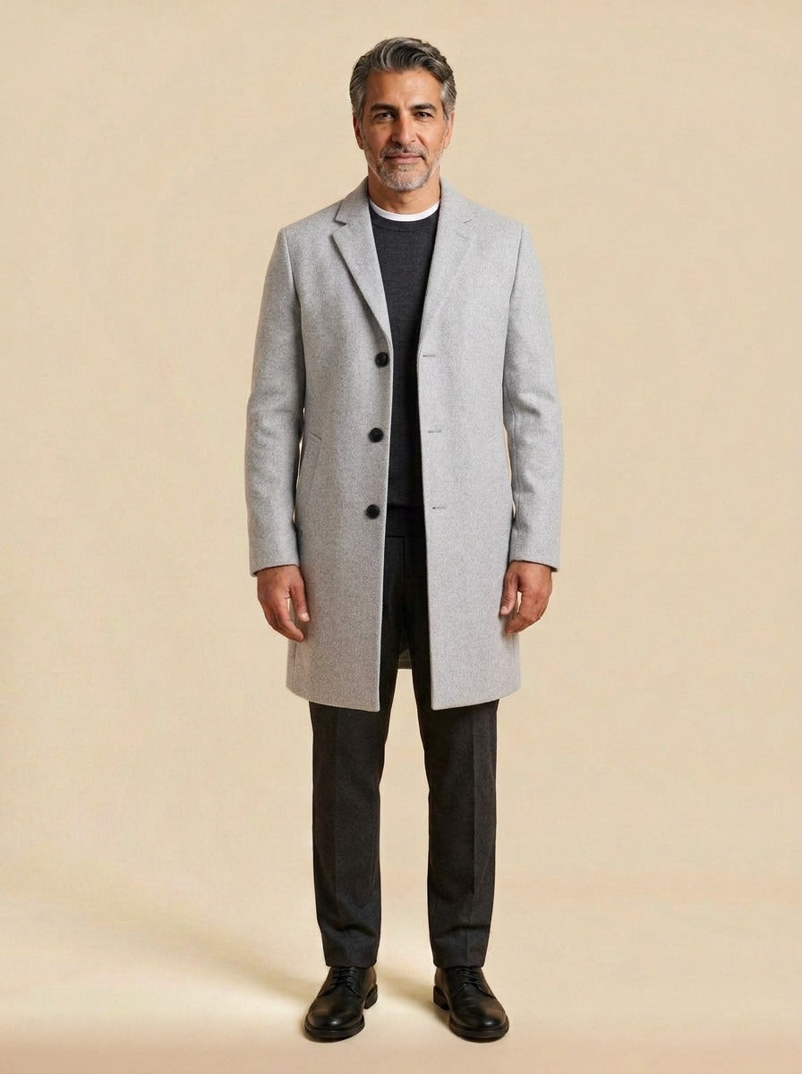 Kirkland coat in Light Grey, studio, Gentlemens Manor