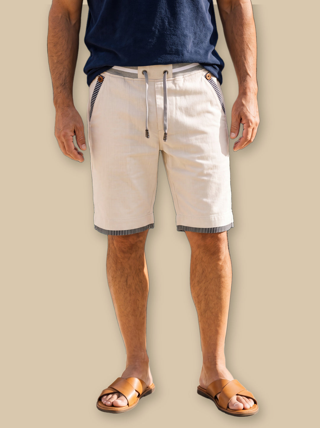 Knox summer shorts in Beige, studio - Gentlemens Manor
