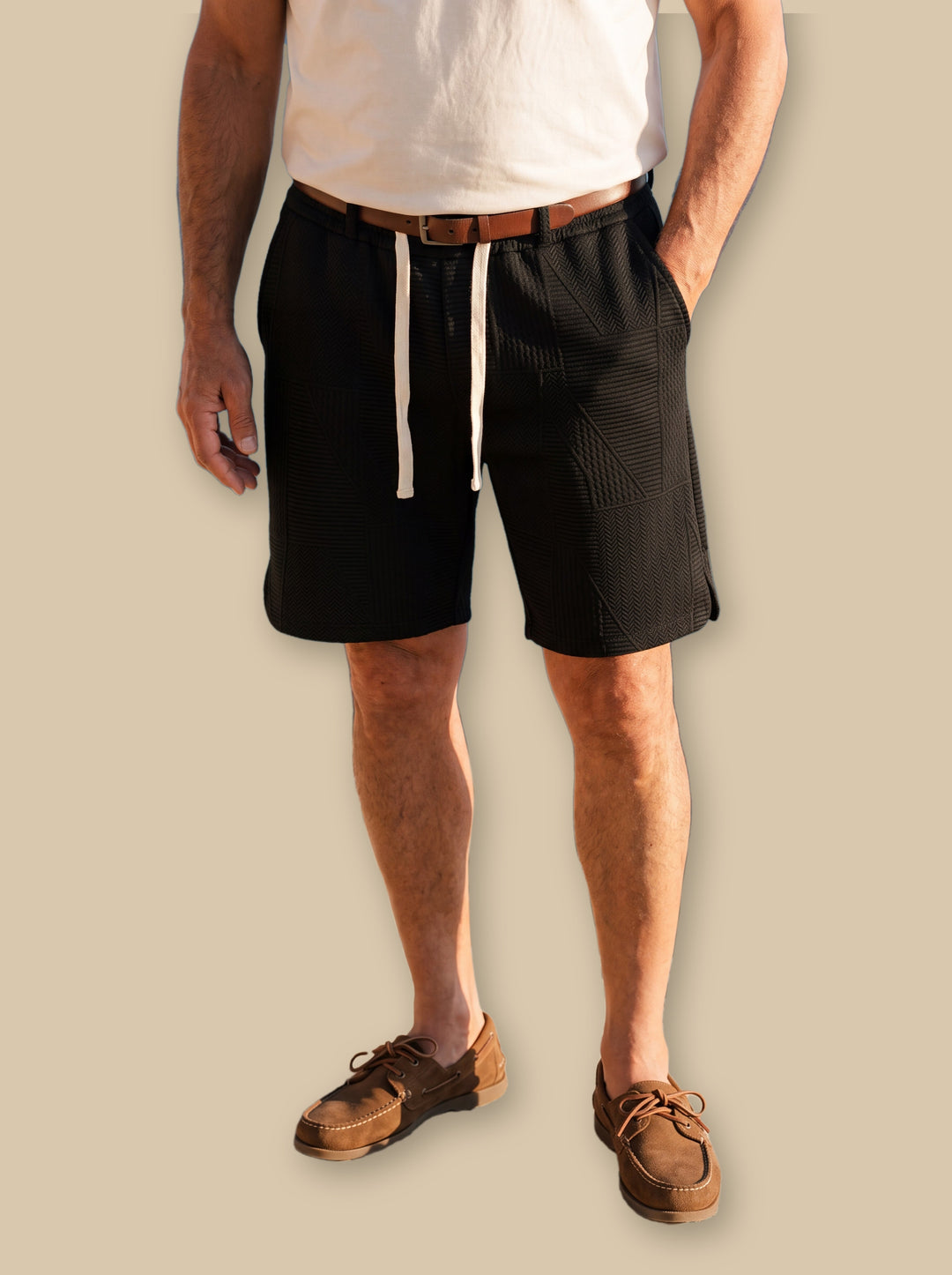 Kurt summer shorts in Black, studio - Gentlemens Manor