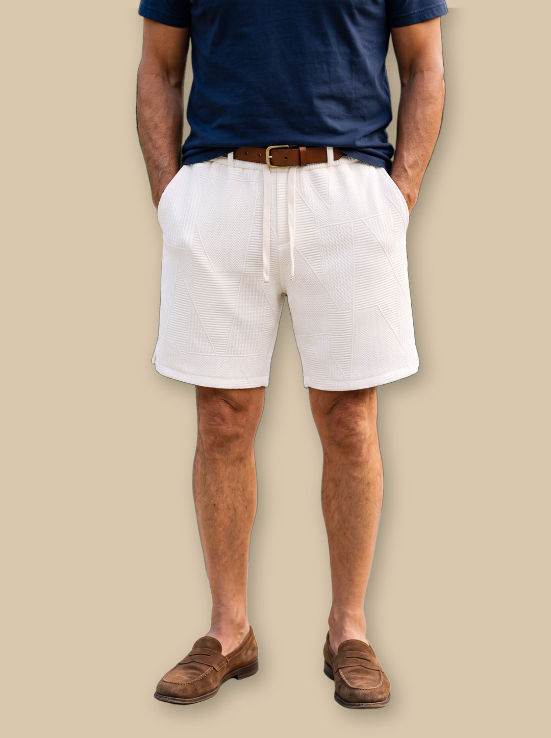 Kurt summer shorts in White, studio - Gentlemens Manor