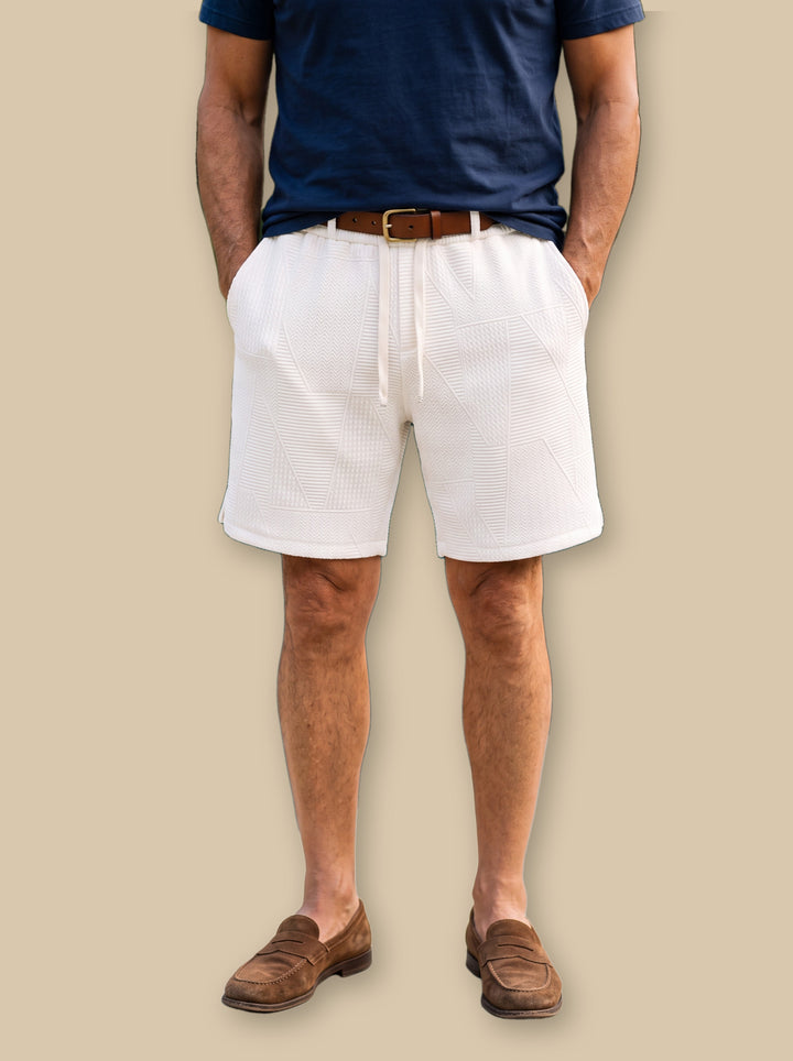 Kurt summer shorts in White, studio - Gentlemens Manor