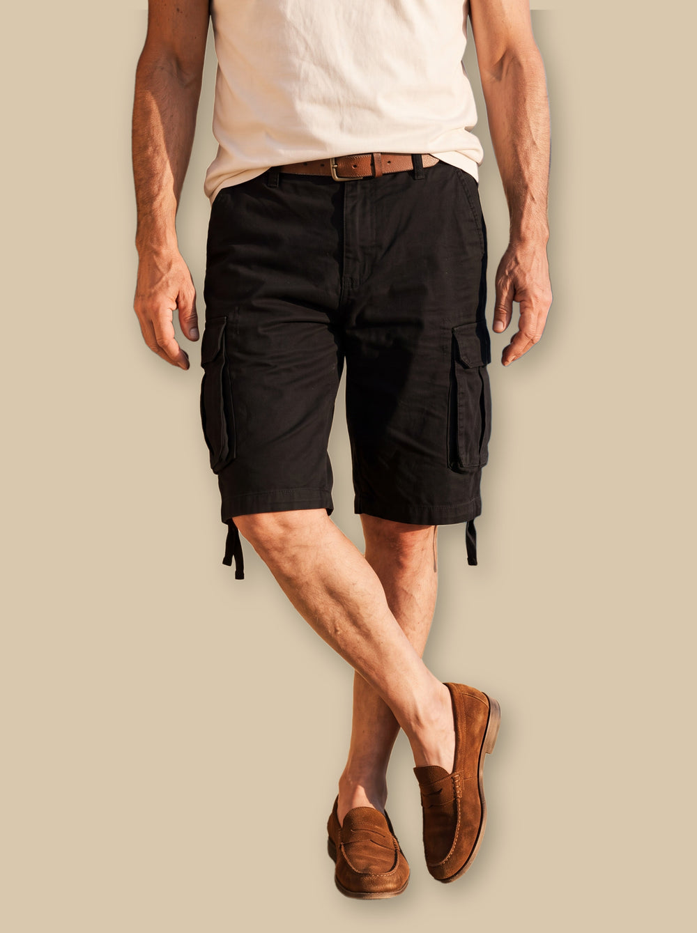 Lamont summer shorts in Black, studio - Gentlemens Manor
