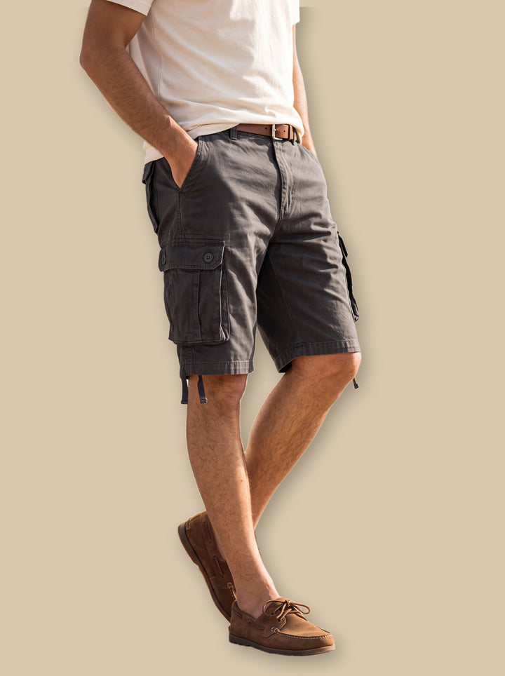 Lamont summer shorts in Charcoal, studio - Gentlemens Manor