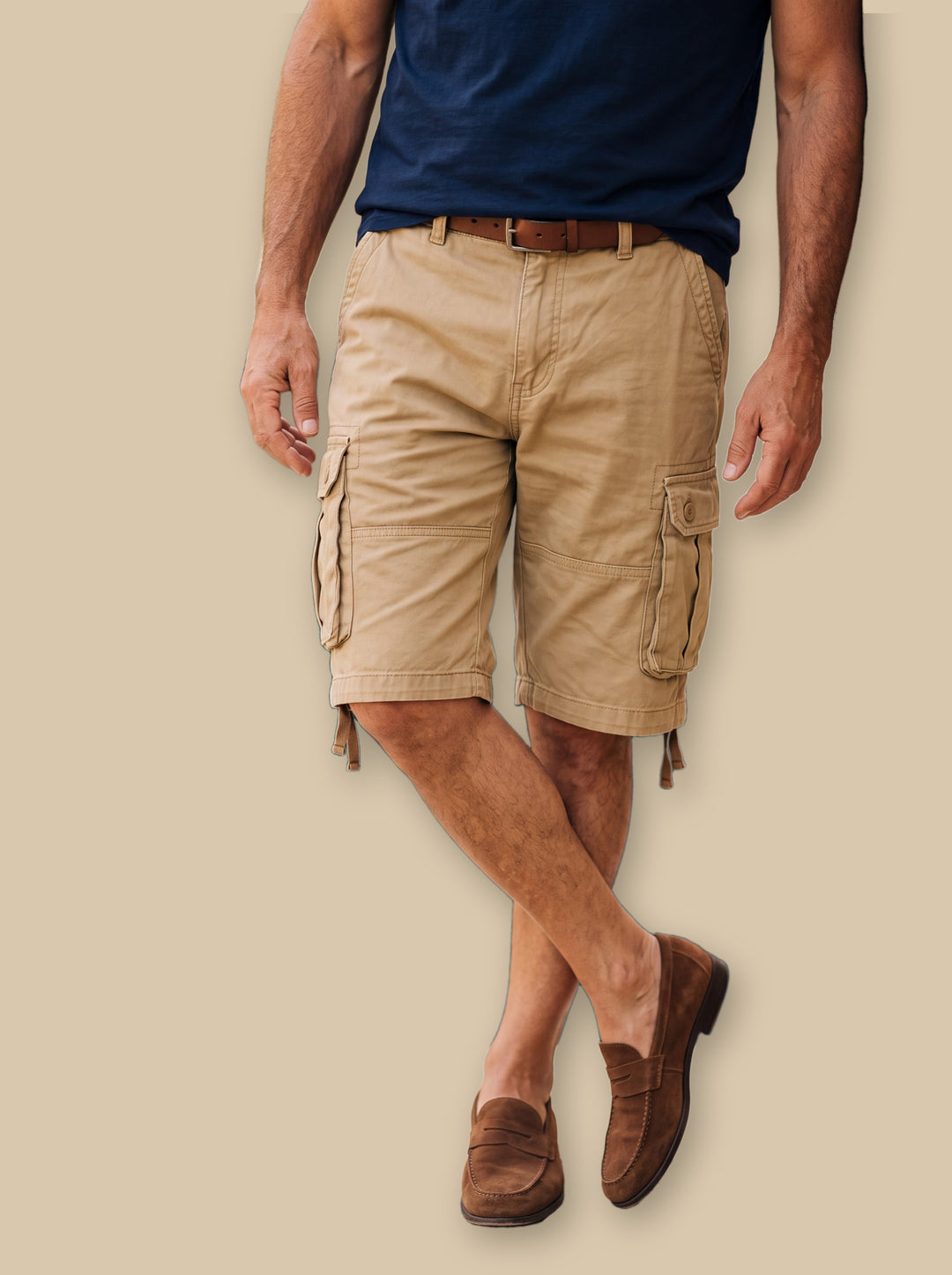 Lamont summer shorts in Sand, studio - Gentlemens Manor