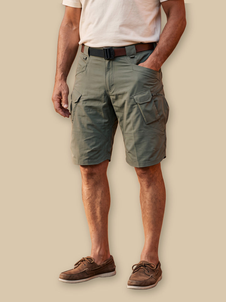 Landon summer shorts in Olive, studio - Gentlemens Manor