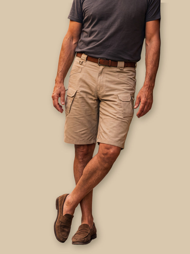 Landon summer shorts in Sand, studio - Gentlemens Manor