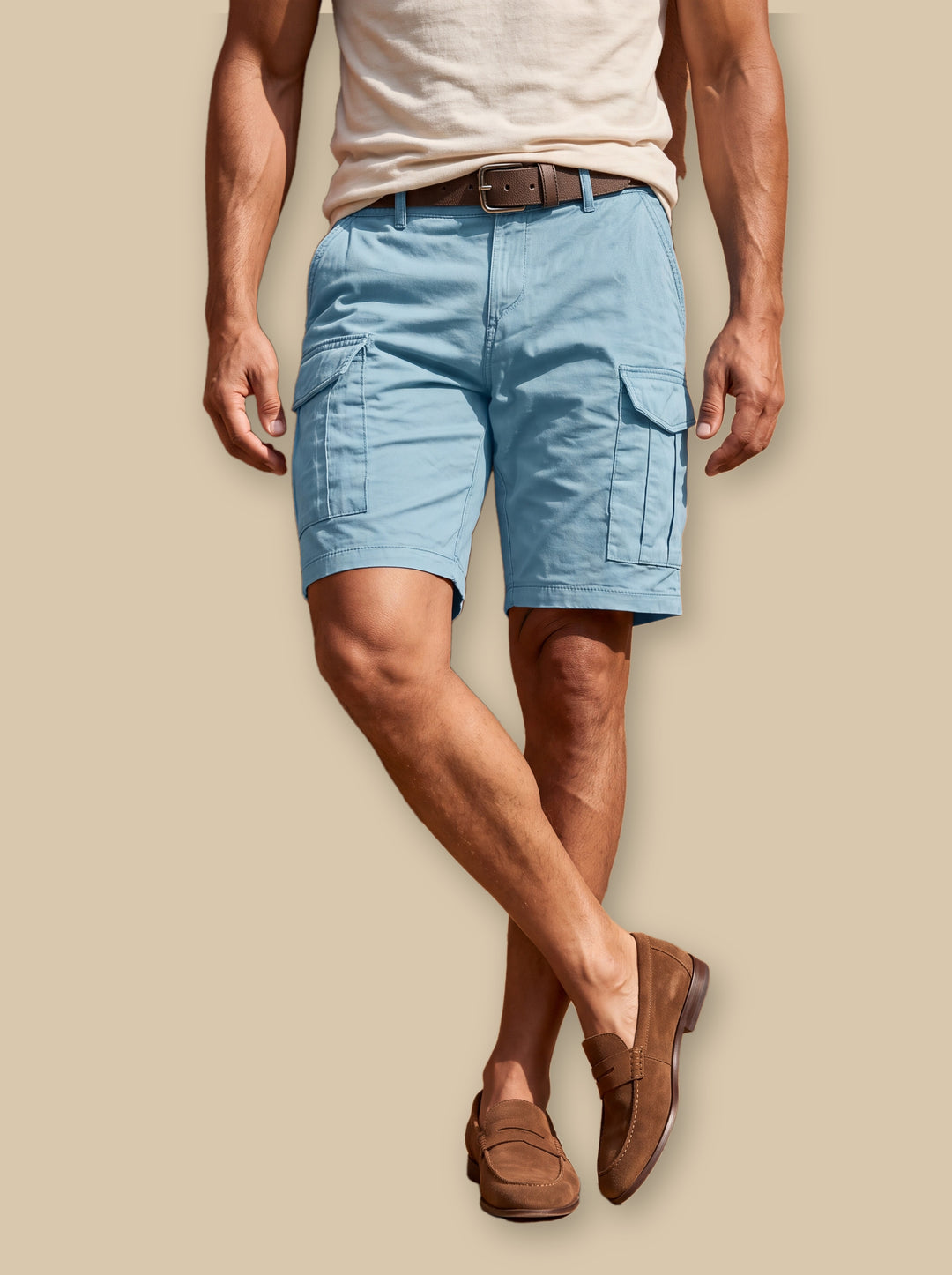 Langston summer shorts in Blue, studio - Gentlemens Manor