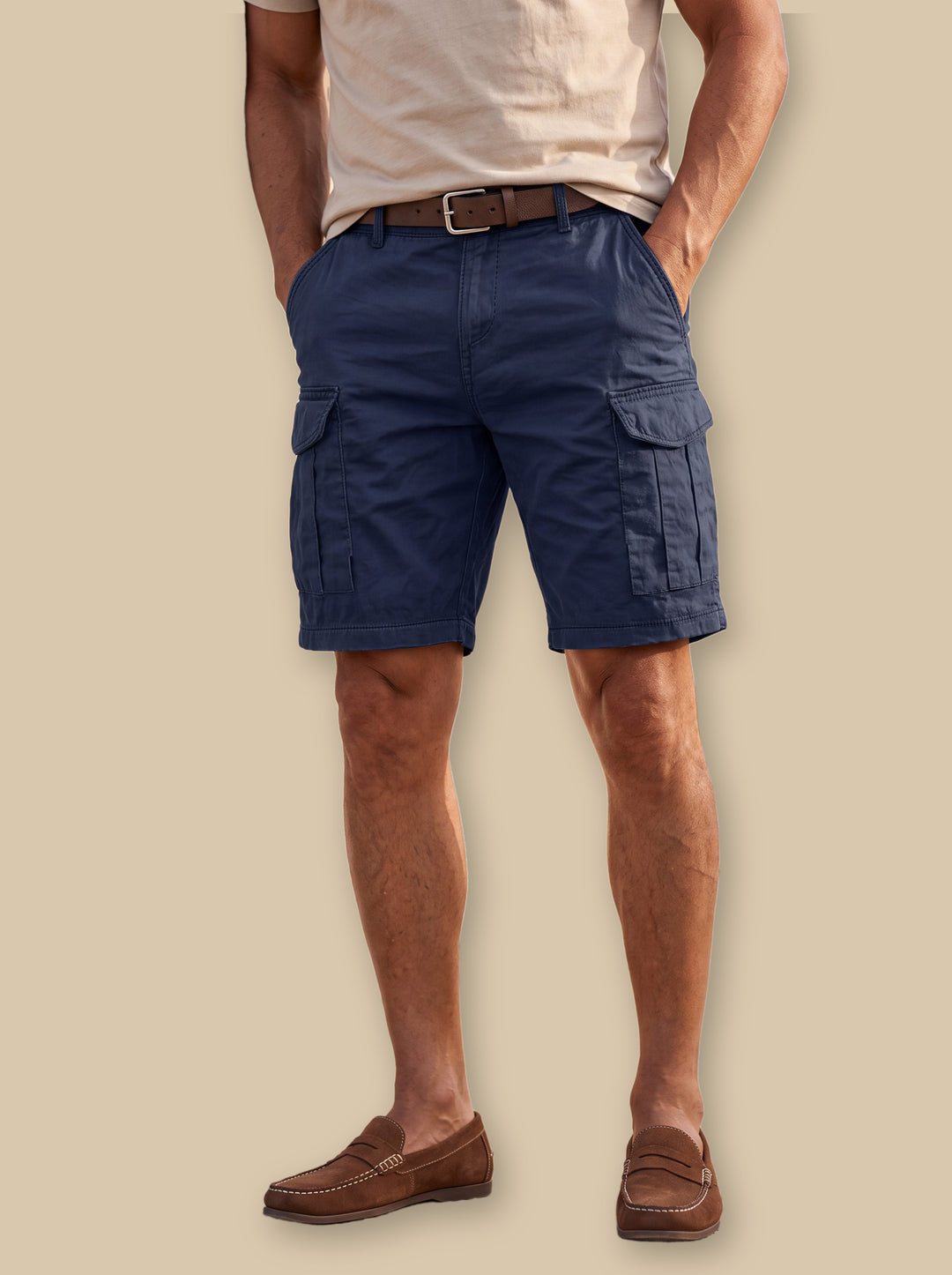Langston summer shorts in Navy, studio - Gentlemens Manor