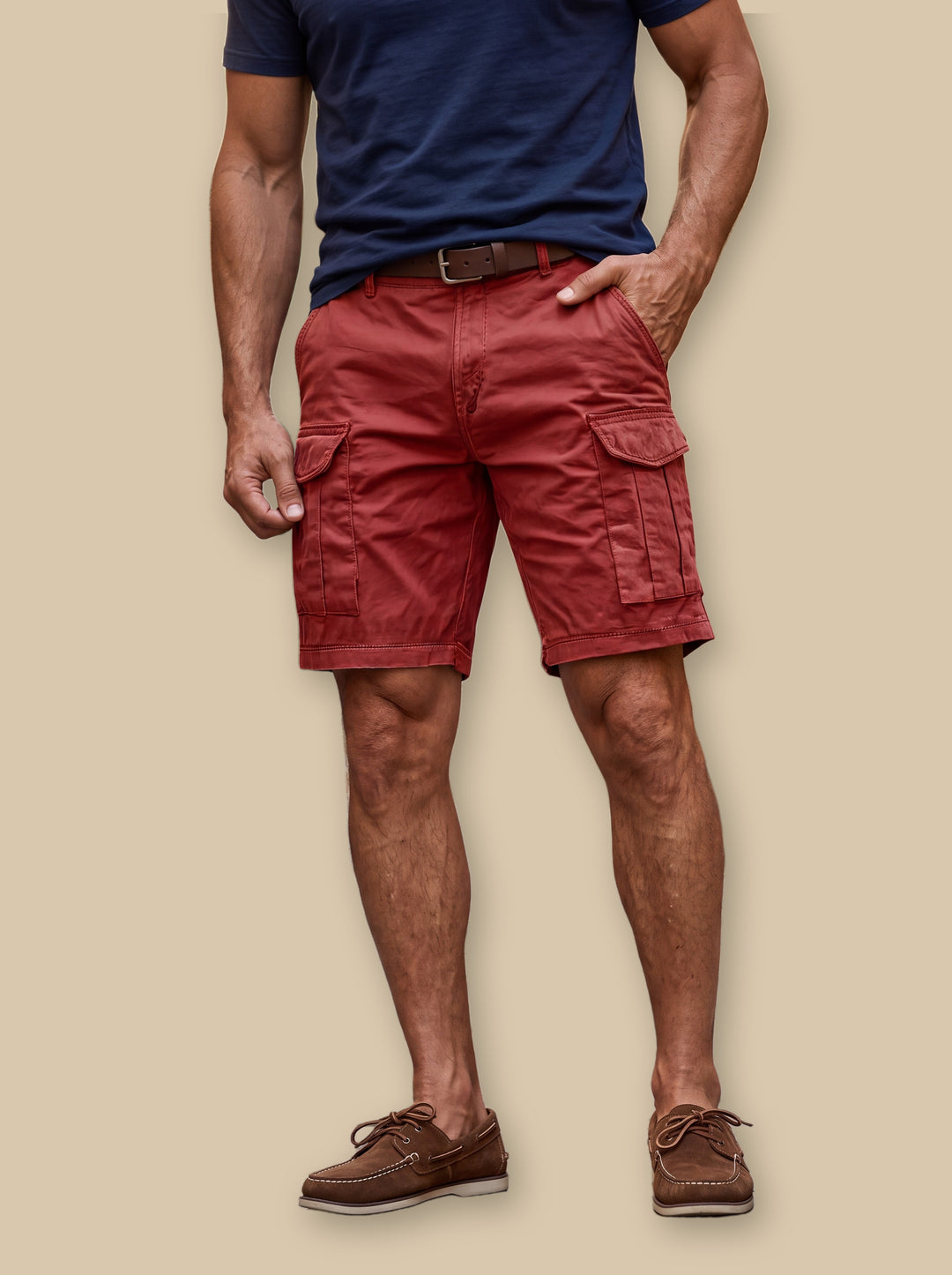 Langston summer shorts in Red, studio - Gentlemens Manor