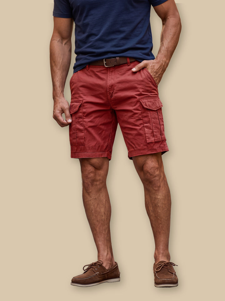 Langston summer shorts in Red, studio - Gentlemens Manor