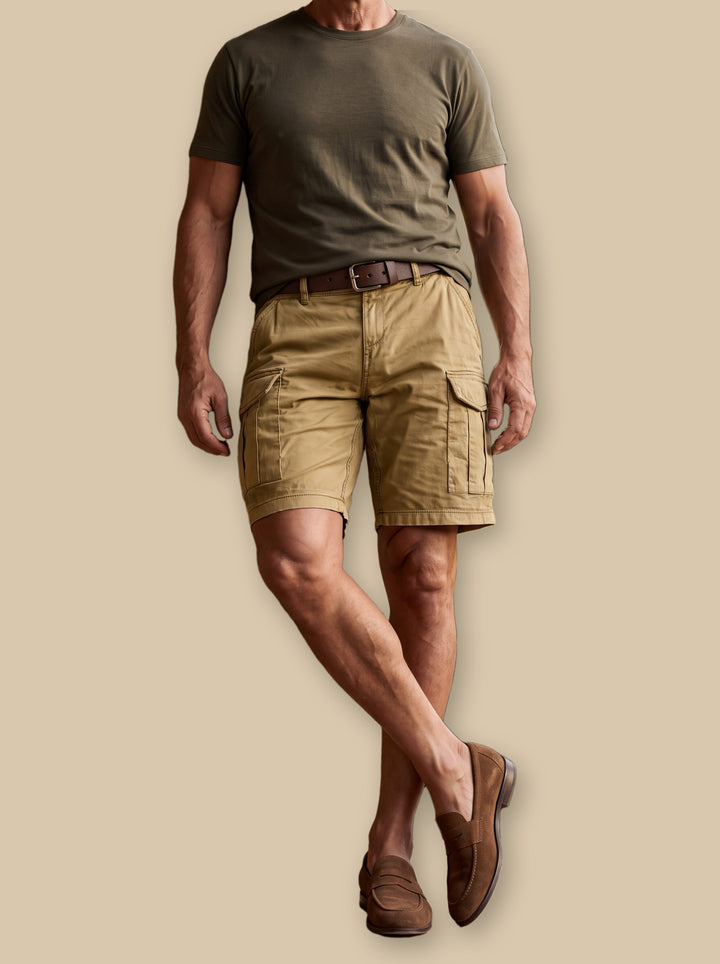 Langston summer shorts in Sand, studio - Gentlemens Manor