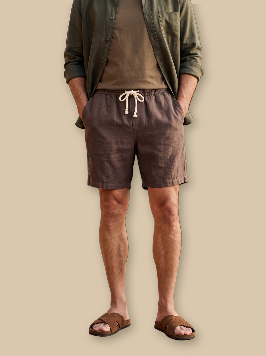 Layton beach shorts in Brown, studio - Gentlemens Manor
