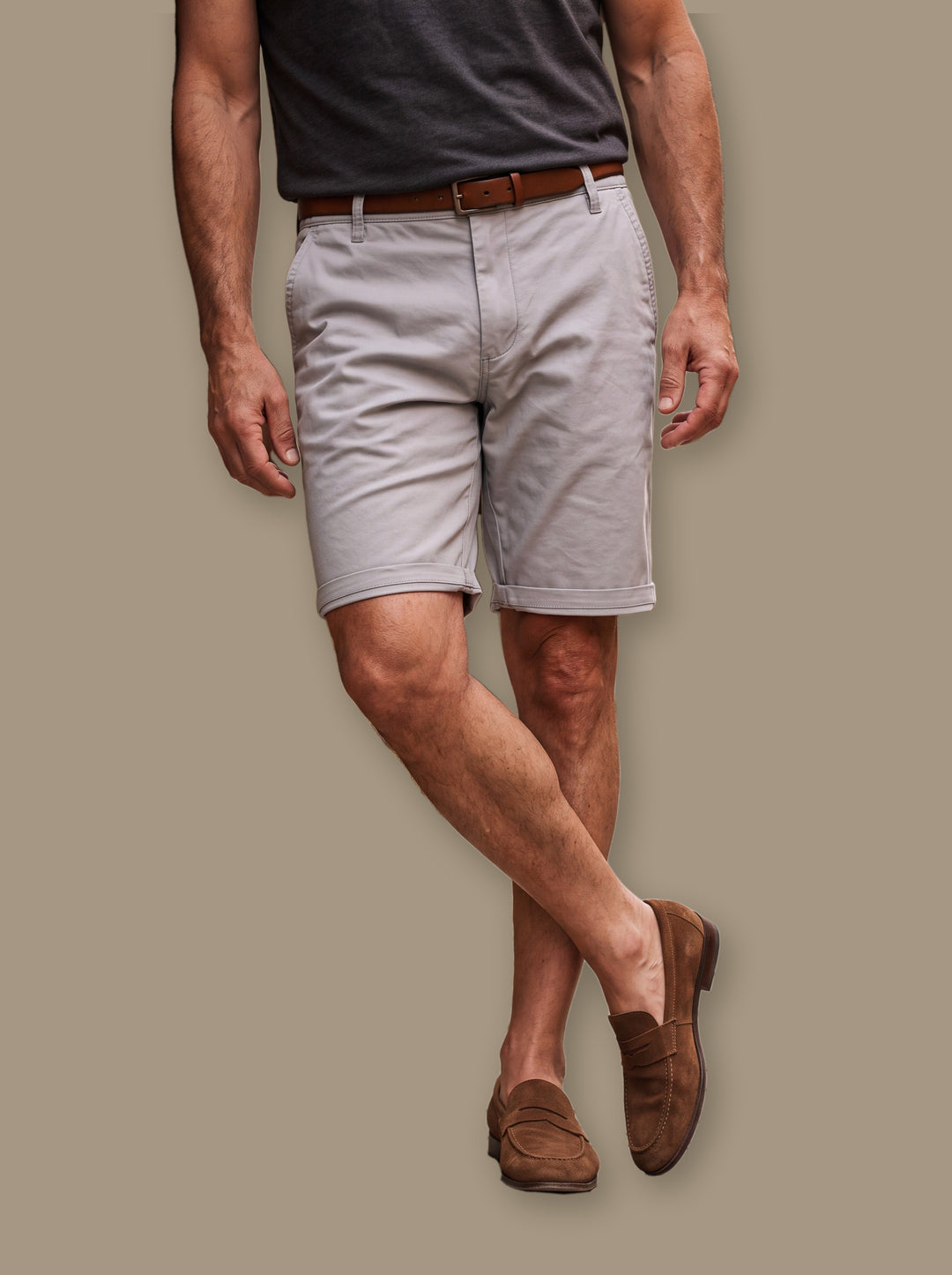 Leland summer shorts in Light Grey, studio - Gentlemens Manor