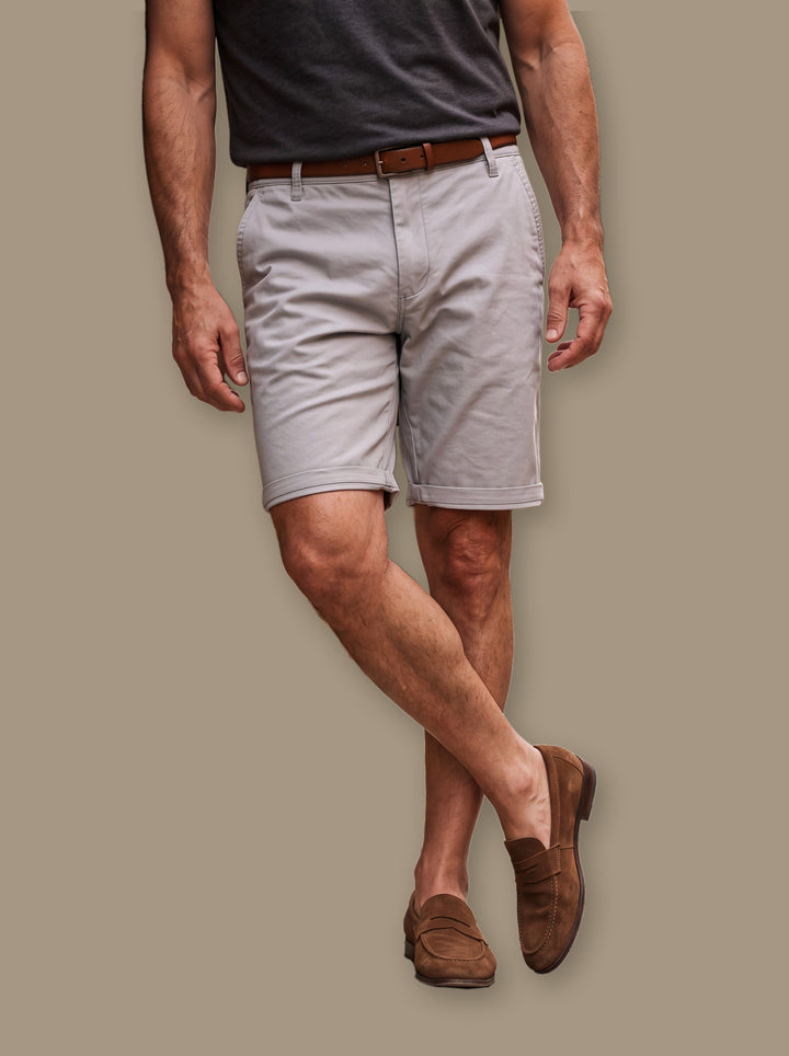 Leland summer shorts in Light Grey, studio - Gentlemens Manor