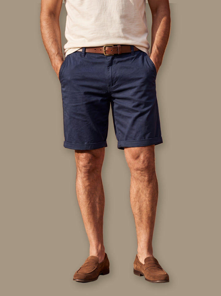 Leland summer shorts in Navy, studio - Gentlemens Manor