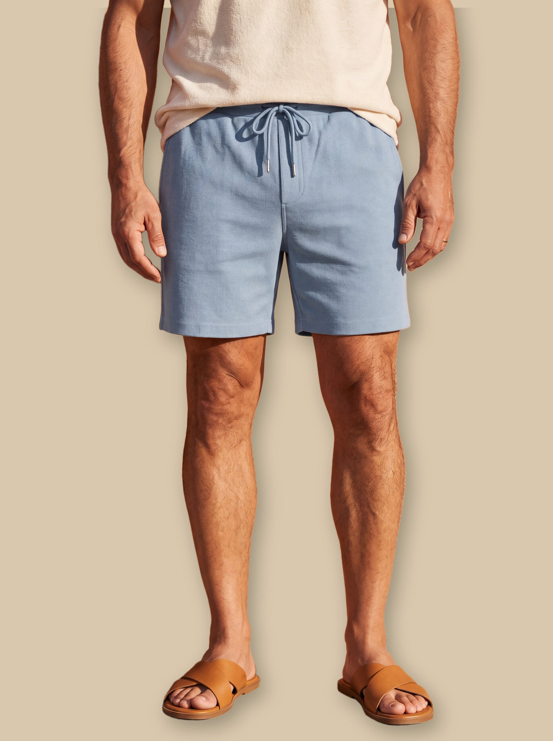Lemuel summer shorts in Light Blue, studio - Gentlemens Manor