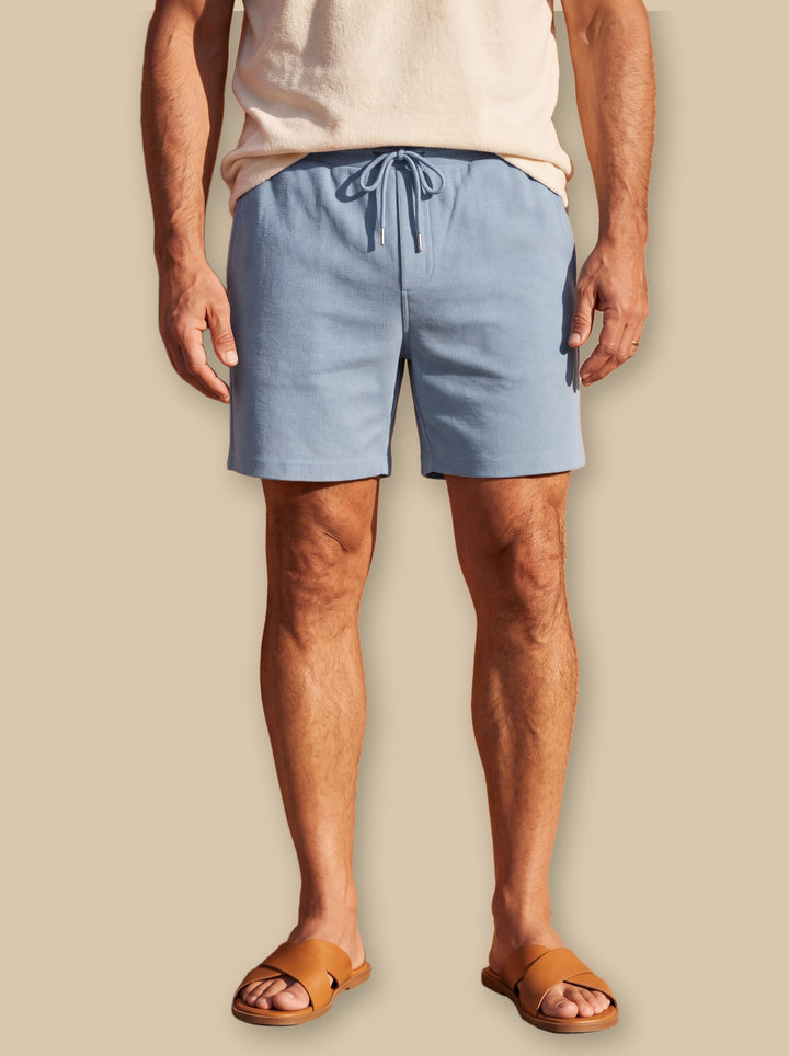 Lemuel summer shorts in Light Blue, studio - Gentlemens Manor