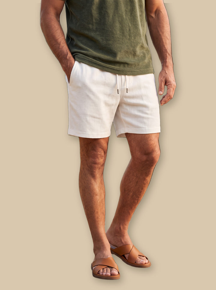 Lemuel summer shorts in White, studio - Gentlemens Manor