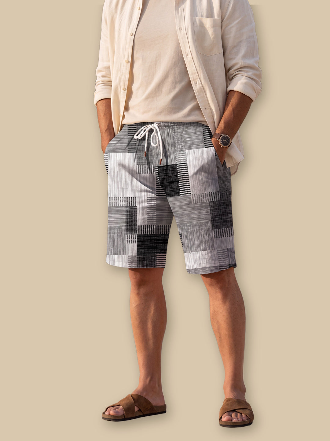 Lennox summer shorts in Grey, studio - Gentlemens Manor