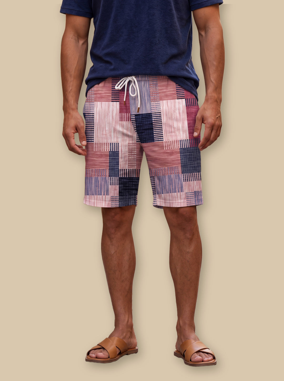 Lennox summer shorts in Purple, studio - Gentlemens Manor