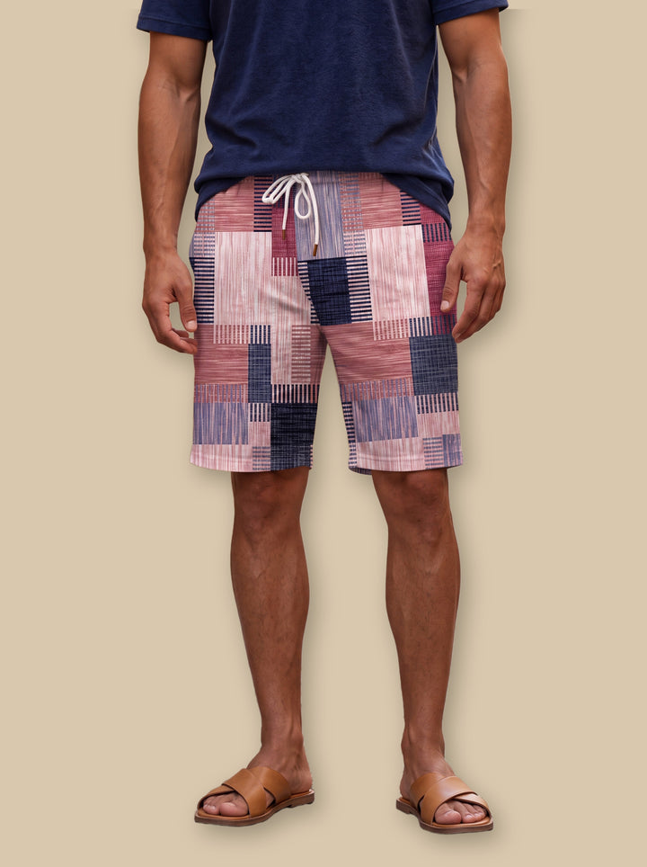 Lennox summer shorts in Purple, studio - Gentlemens Manor