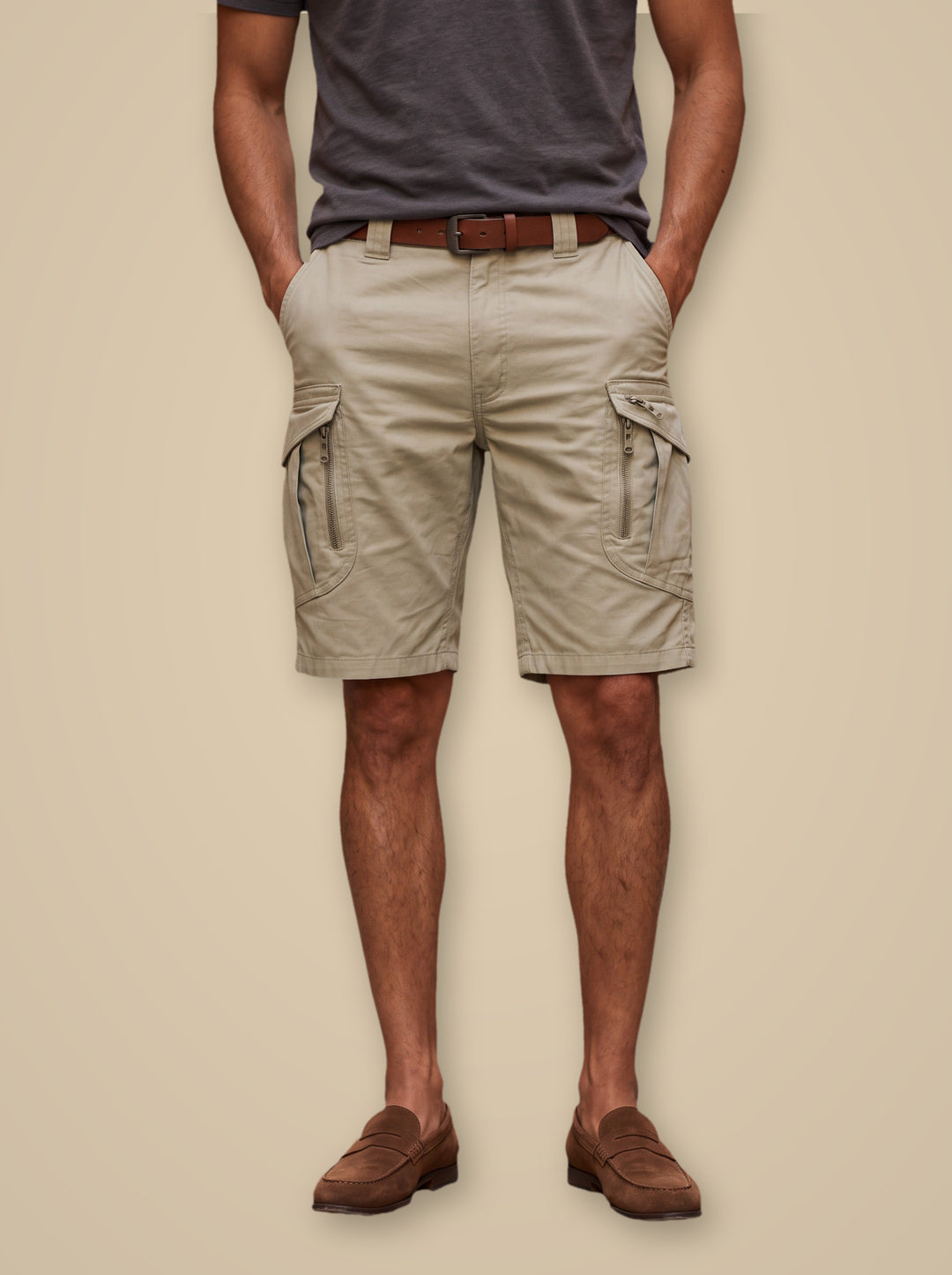 Leon summer shorts in Sand, studio - Gentlemens Manor